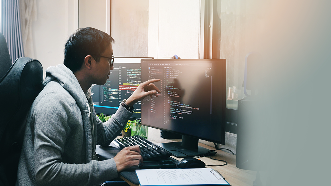 Cybersecurity Analyst  working on code 